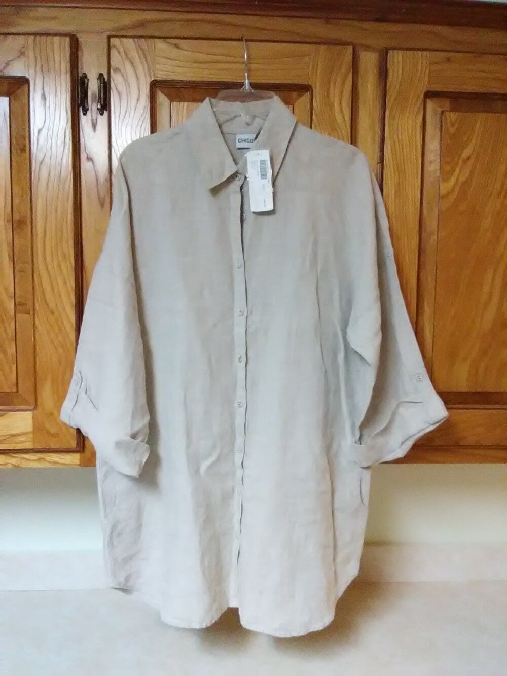 Chicos Delave linen - extra long length top - nwt - sz 2 or us size 12 maybe ?